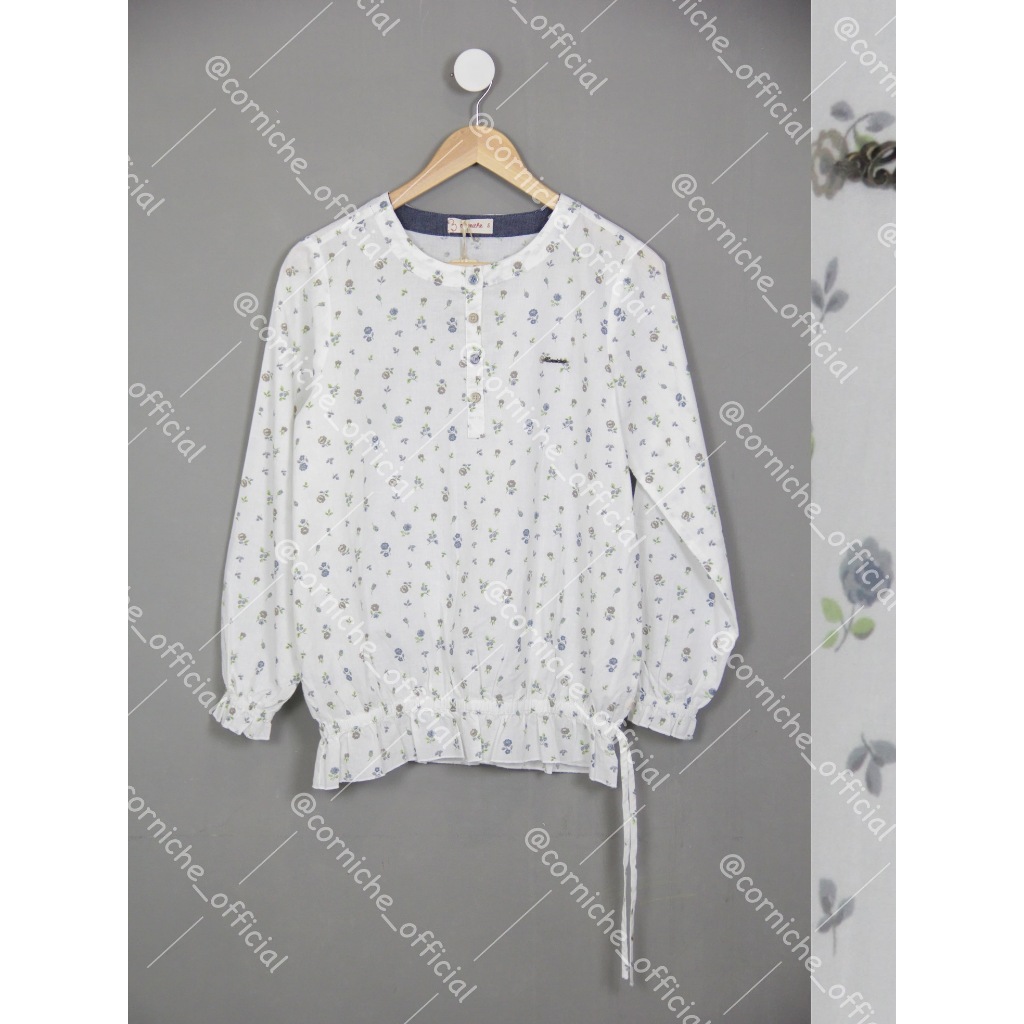 Corniche Rose Blue Blouse Off White - TI231829