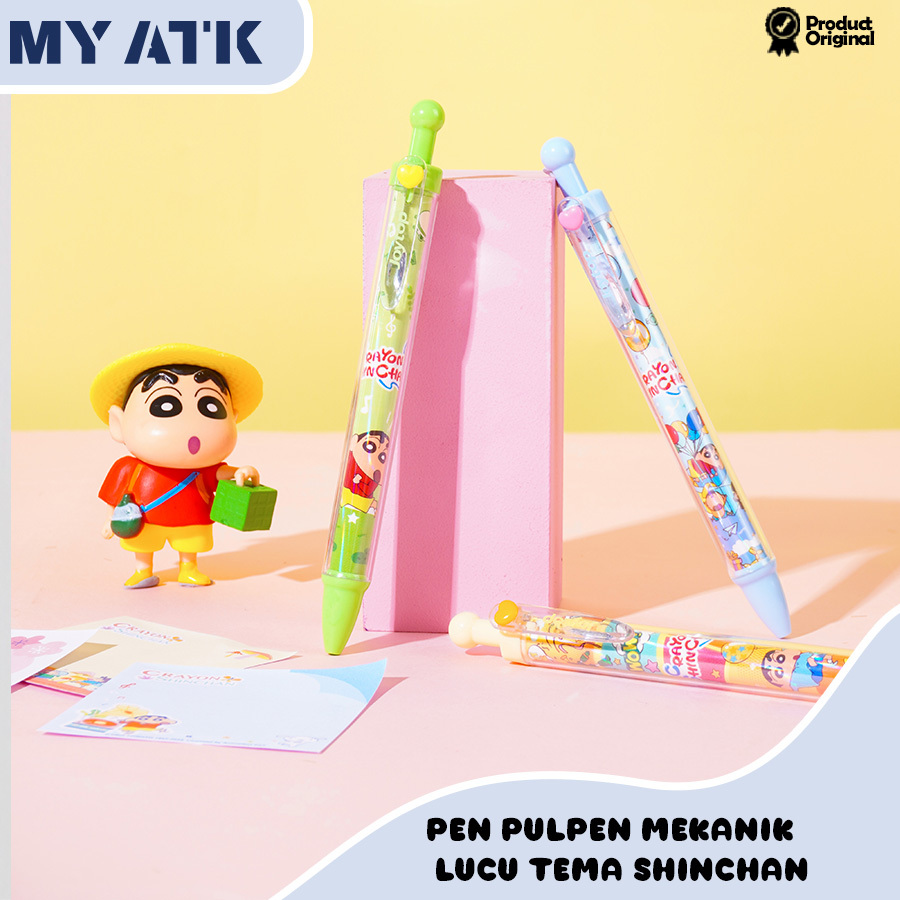 

1PCS Pulpen Mekanik Black Gel Pen 0.5mm Crayon Shinchan
