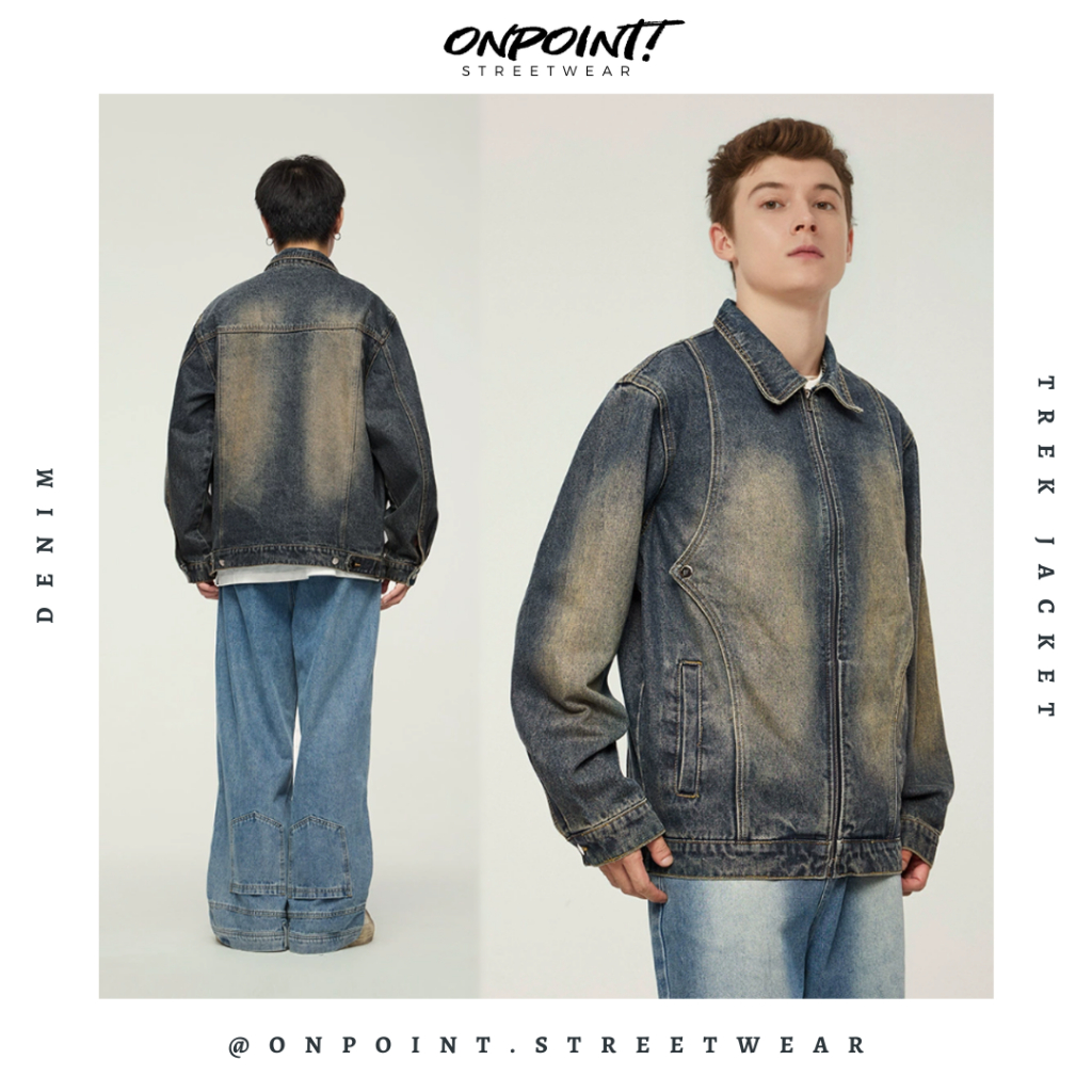 Trek denim Jacket - jaket pria jaket varsity pria varsity jacket varisty baseball jaket varsity orig