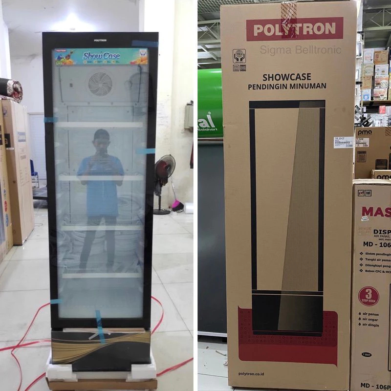 Showcase POLYTRON 1 Pintu 4 Rak SCN 238X BATAM