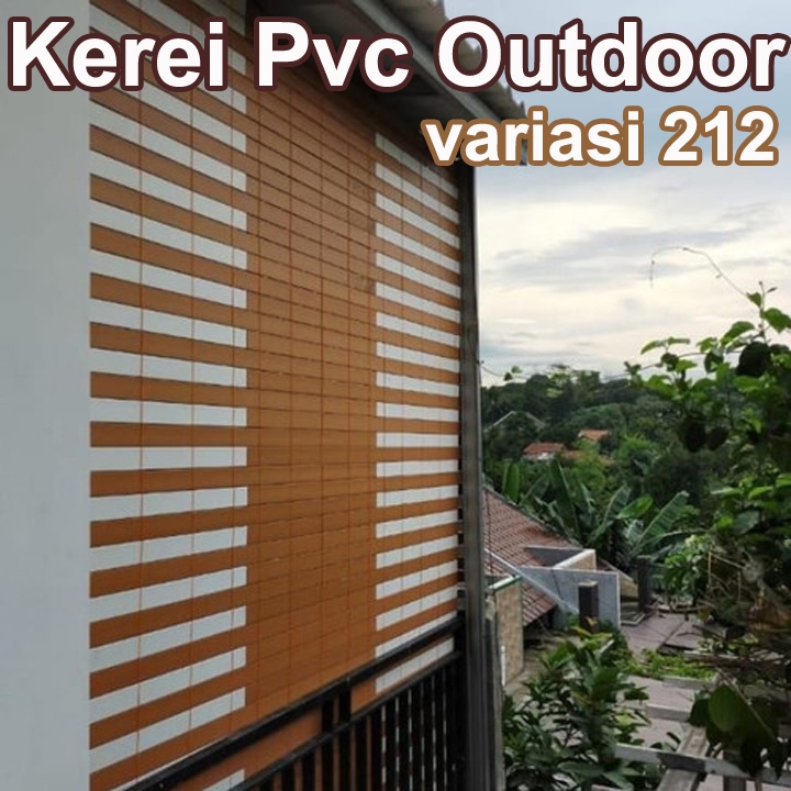 Kerai  PVC Outdoor Variasi 212 Tirai Outdoor Peredam Panas dan Tampias Hujan Krey Pvc Outdoor