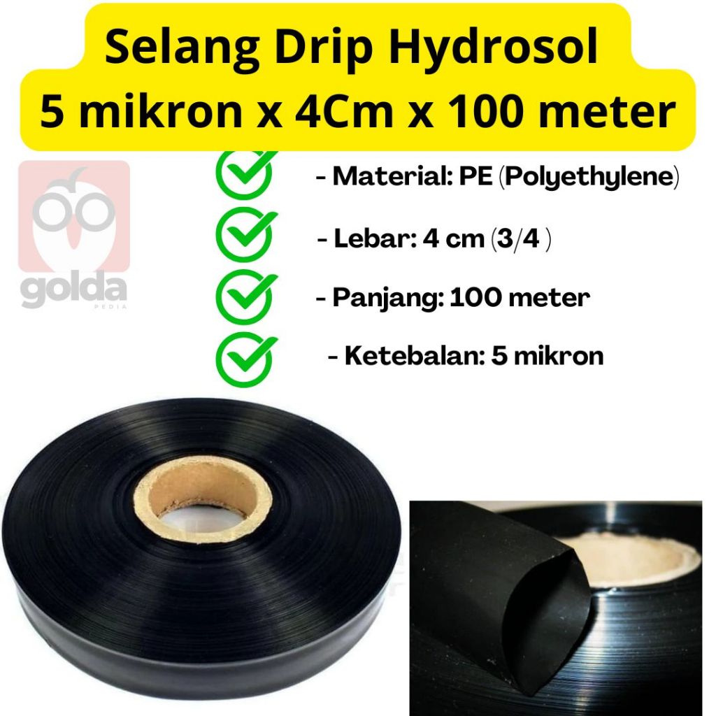 Selang Drip 5 Micron x 4 cm x 100 Meter - Pipa 3/4 Inch untuk Sistem Irigasi Hemat Air | Selang Drip