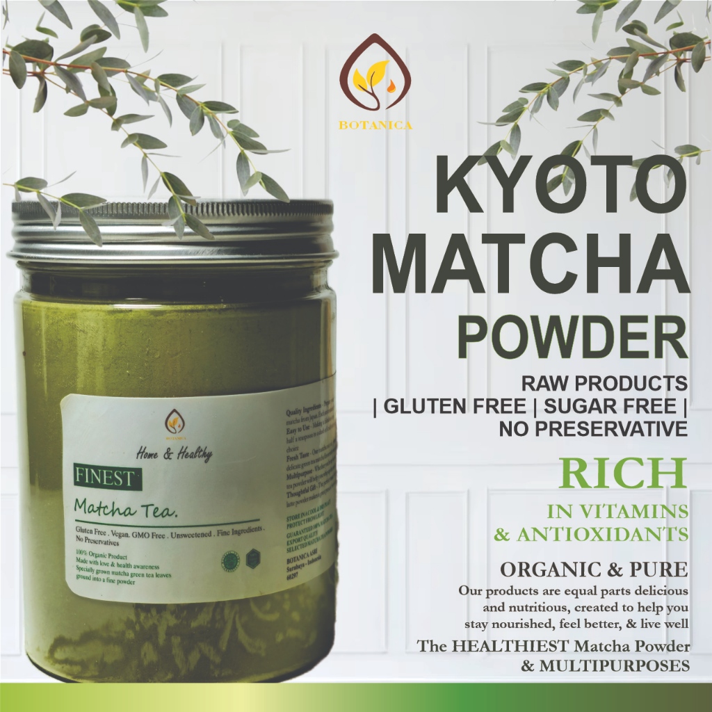 

Botanica Kyoto Matcha Green Tea Powder Pure/Teh Matcha import Japan Big Size (250 gr - 1 kg)