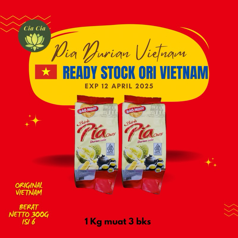 

REAY STOCK Pia durian vietnam bahn pia chay Bao Minh ORIGINAL BPOM RI isi 6 EXP 12 JAN 2025 HalalD