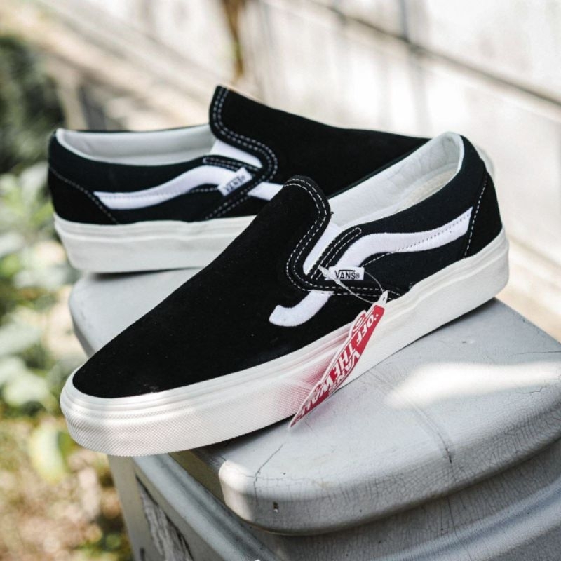 Vans Slip On Side Stripe Black White