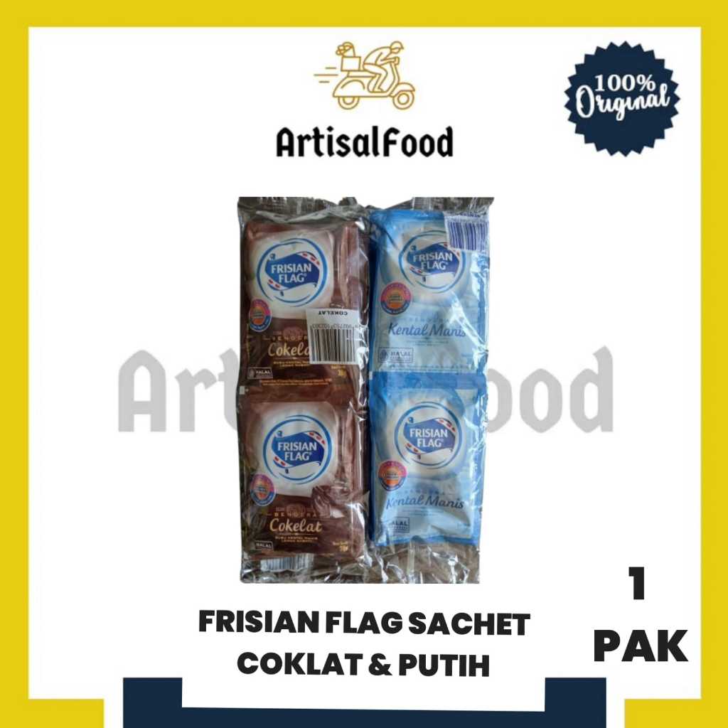 

(1 PAK- 6 SACHET) FRISIAN PUTIH COKLAT susu skm kental manis