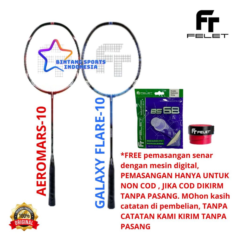 RAKET BADMINTON FELET AEROMARS 10 GALAXY FLARE 10 ORIGINAL