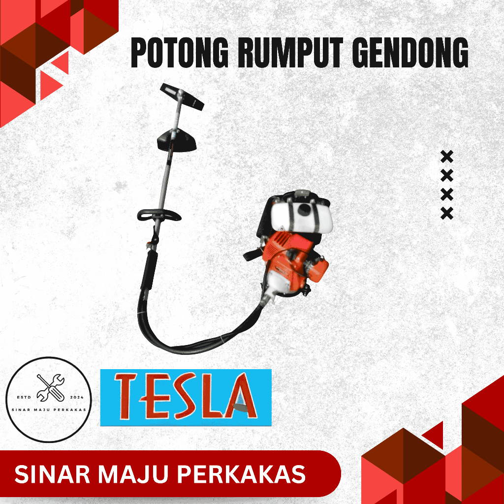 TESLA 328 Mesin Potong Rumput Gendong 2 TAK - Pemotong Rumput Recoil Brush Cutter
