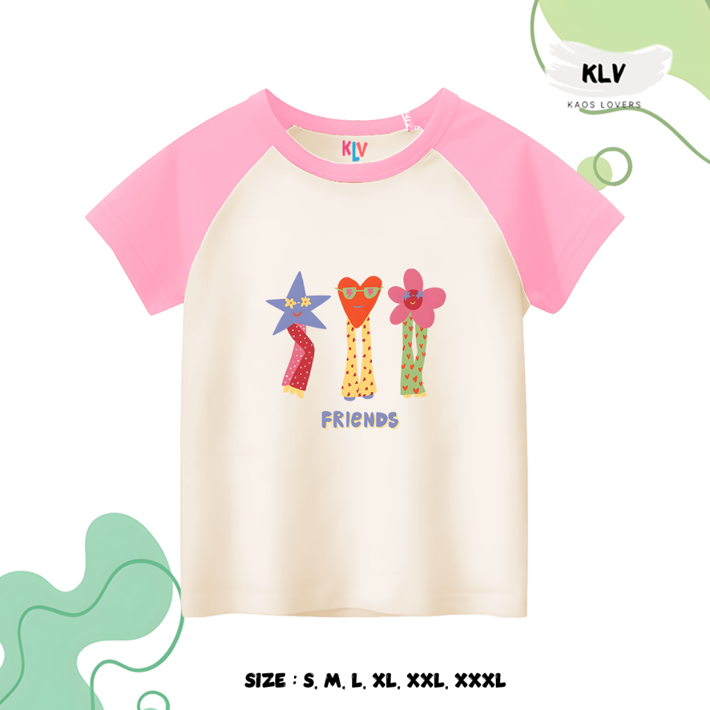 Kaos Raglan Anak Motif Friends Original Distro 30s Sablon