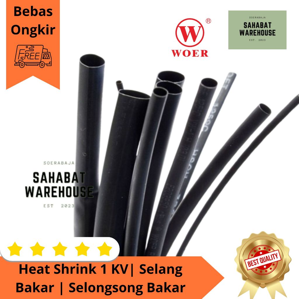Heat Shrink | Selang Bakar | Selongsong Bakar | 2,5 mm Hitam