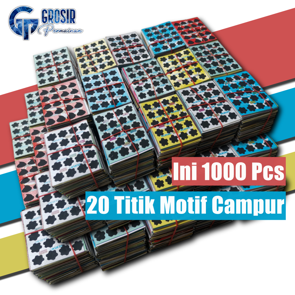 1000 Pcs Kupon Gosok Gosok Bom 20 Titik Mainan Gosokan Tengkorak Viral