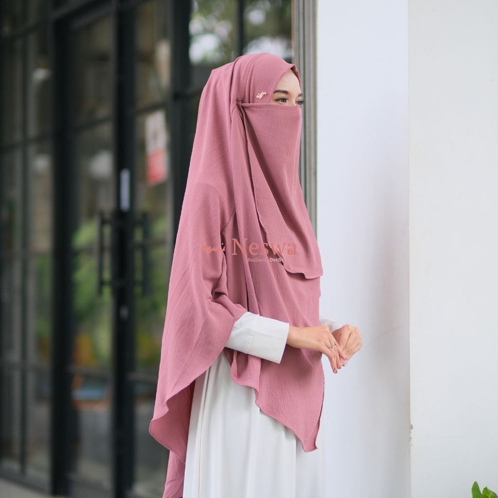NESWA - French Khimar Syar'i Instan Ukuran Standar Free Cadar Crinkle Airflow Premium