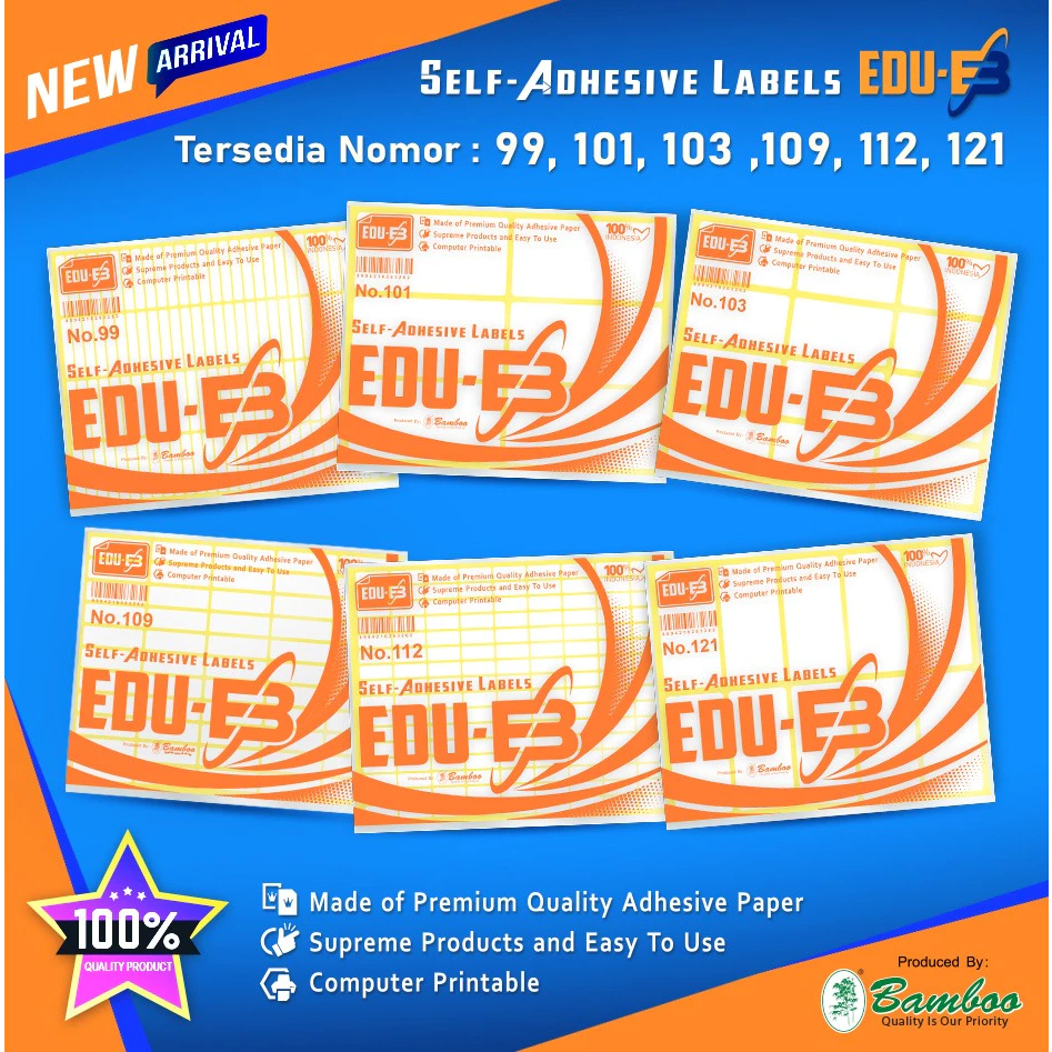 

Self Adhesive Labels ( Tersedia ukuran 99, 101, 103, 109, 112, 121 )