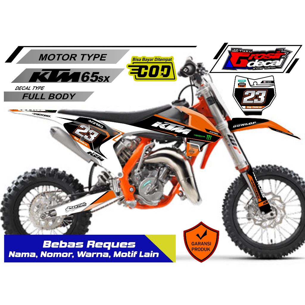 Striping Stiker Trail Mini KTM 65cc New 2016 - 2024 Full body Bebas Reques