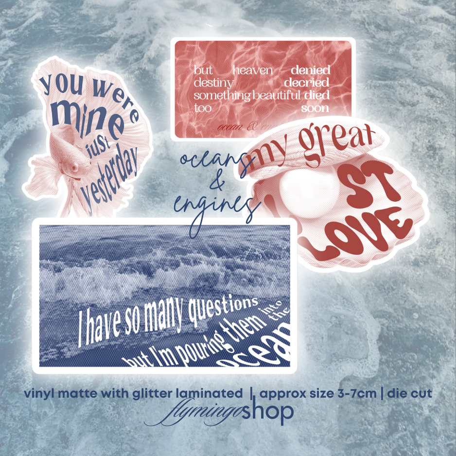

sticker oceans and engines NIKI lyric song | stiker vinyl glitter