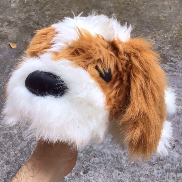 BONEKA ANJING CORAK PUTIH COKLAT