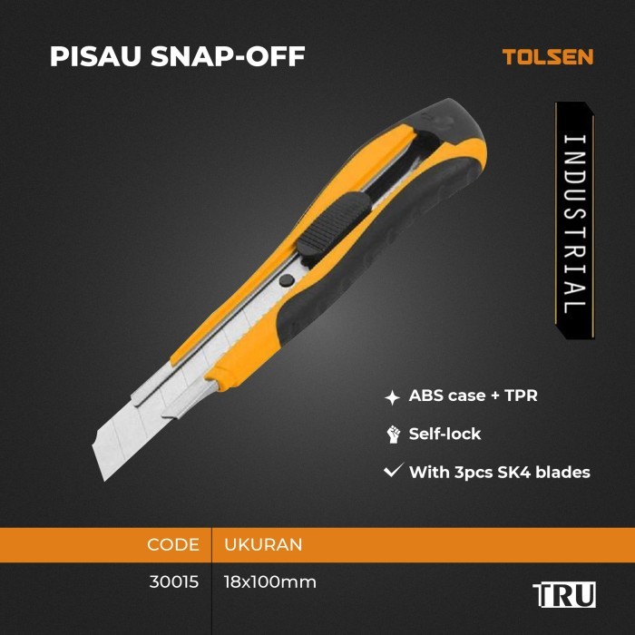 

PISAU Cutter SNAP-OFF SK4 Silet Pemotong Kertas Kater Potong Industrial Tolsen 30015