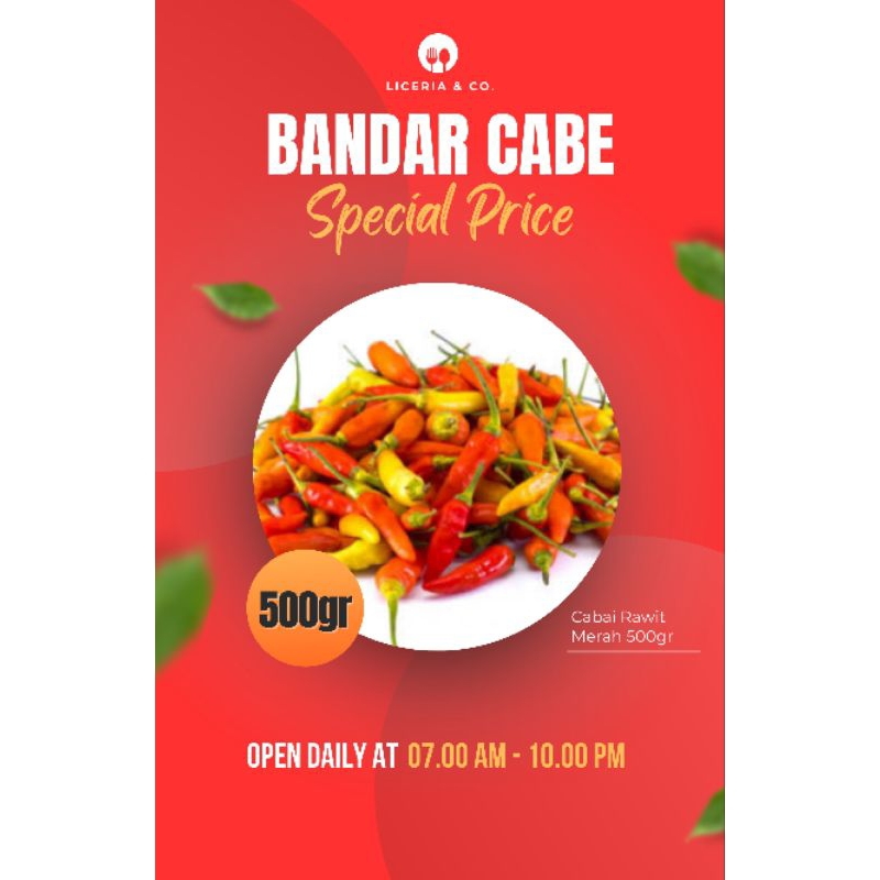 

Cabe ORI 500gr / Cabe Rawit Merah 500gram Termurah Extra Pedas