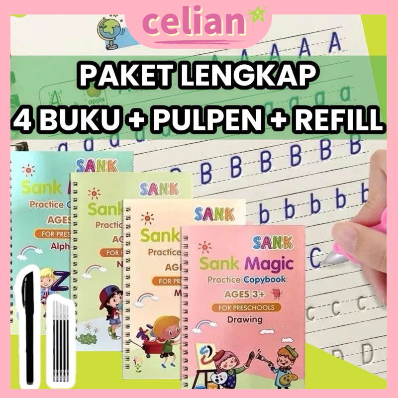 

SANK Magic Book 1 ISI 4 BUKU + PULPEN Buku Belajar anak sekolah