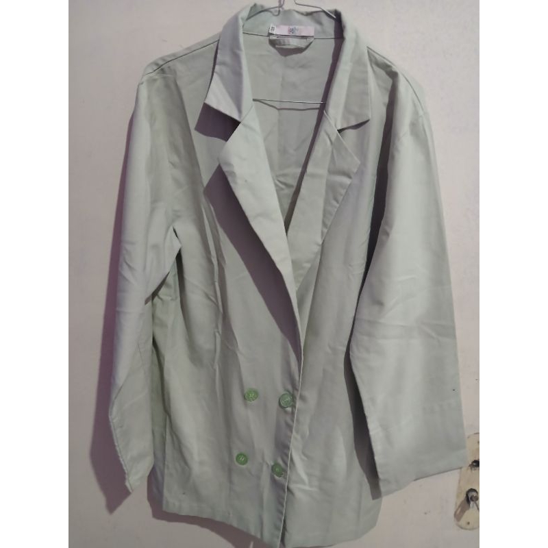 Blazer Jas Wanita Long Sage Green by Loony Preloved Bekas