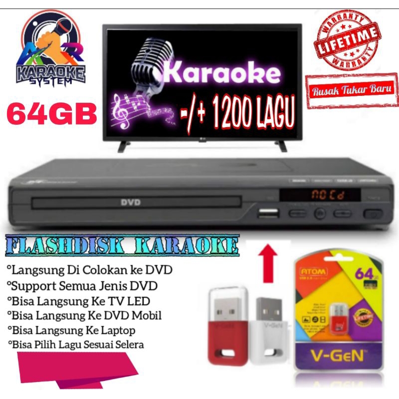 Flashdisk KARAOKE V-Gen 64GB isi 1200 Lagu Karaoke (Vidio Klip Asli), Bisa Digunakan Di HP, Di Lapto