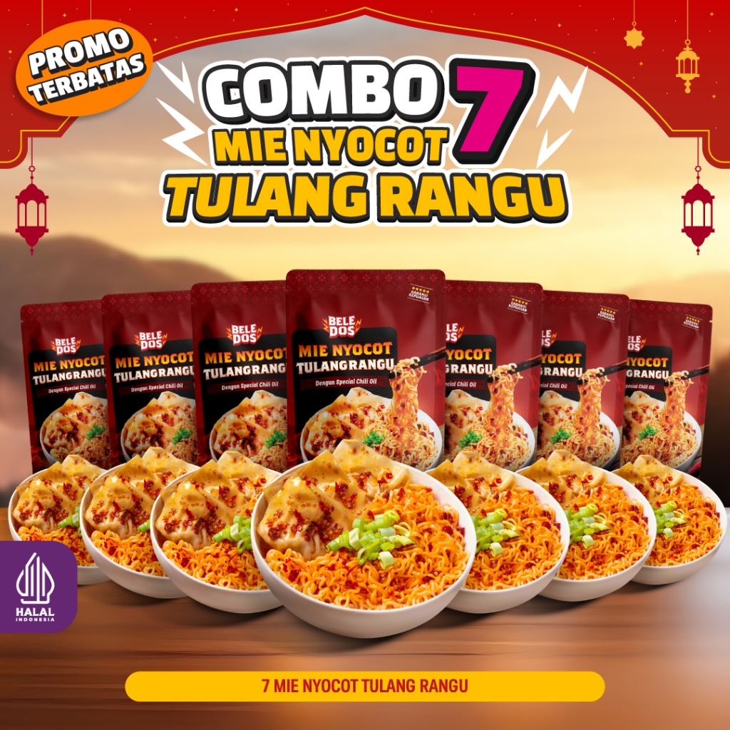 

[SPECIAL DAPAT 7 PCS] Beledos Mie Nyocot Tulang Rangu Chili Oil Pedas