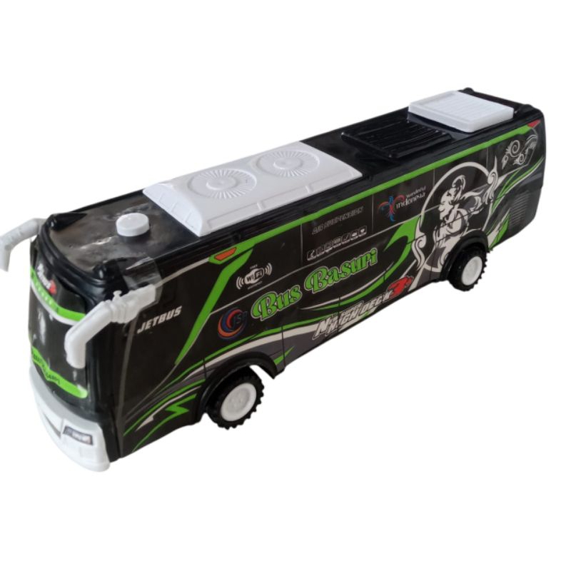mainan mobil bus nyala bus Basuri nyala lampu