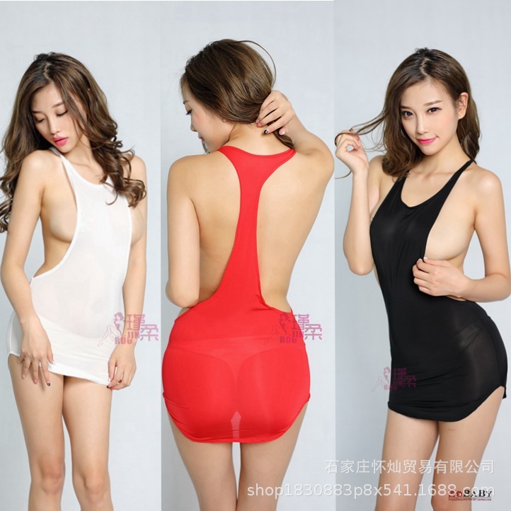 RV® Lingerie Wanita Sexy Pakaian Baju Dinas Malam Open Crotch Style Korea 1364