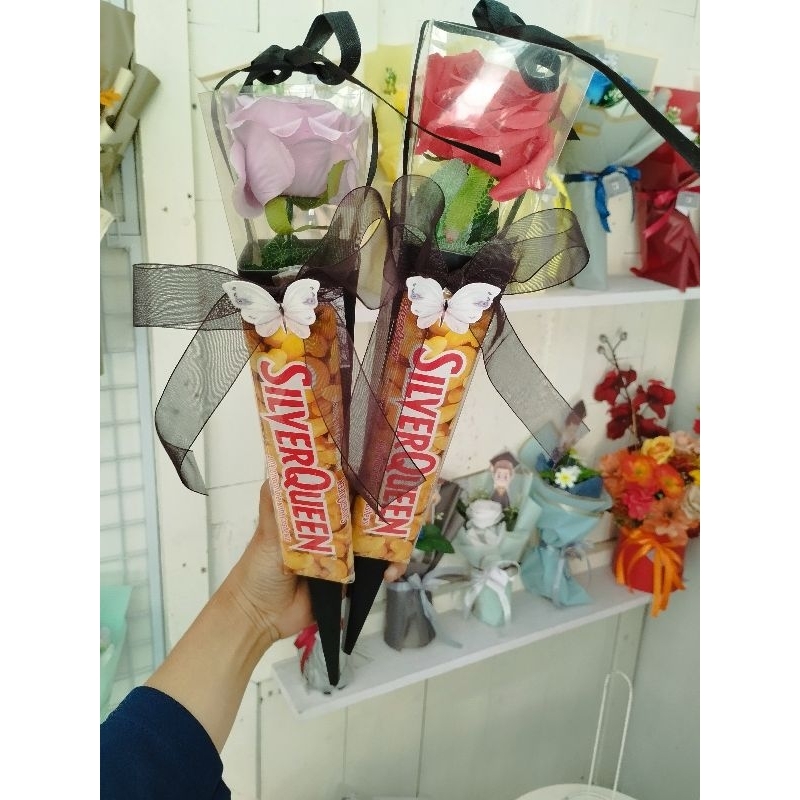 Buket Silverqueen/ Buket Coklat /Valentine Gift/ Buket Bunga Valentine/ Buket Valentine/ Kado Valent