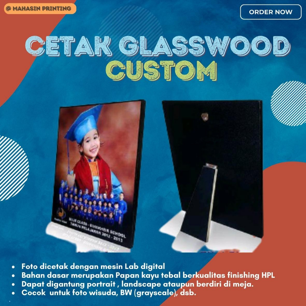 CETAK FOTO GLASSWOOD CUSTOM UKURAN 10R 12R 12RSS FREE DESAIN