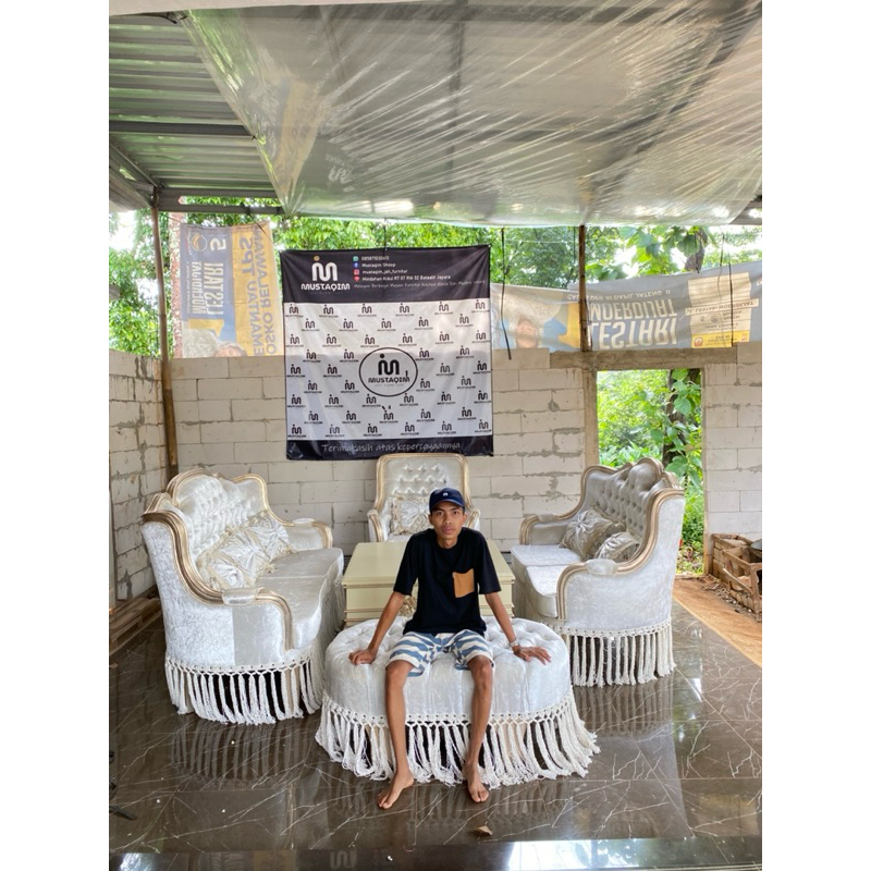 Sofa tamu model minimalis ukir jepara