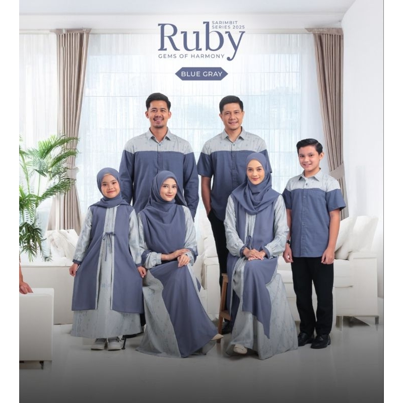 WARNA BLUE GRAY RUBY SARIMBIT BAJU LEBARAN 2025 Baju lebaran,Couple, gamis, dress