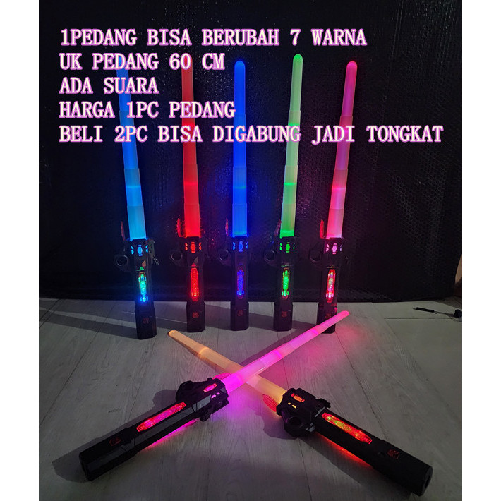 MAINAN PEDANG LIGHTSABER 7WARNA LED PEDANG HERO