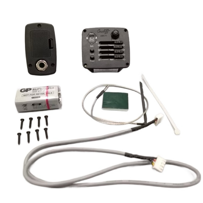 Preamp Gitar Cowboy AW-11 dengan Tuner dan Fullset