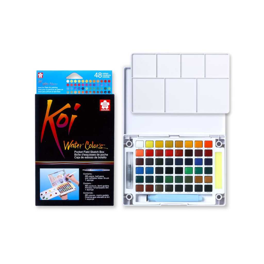 

Gramedia Tunjungan : Sakura Koi Watercolor with brush set 48