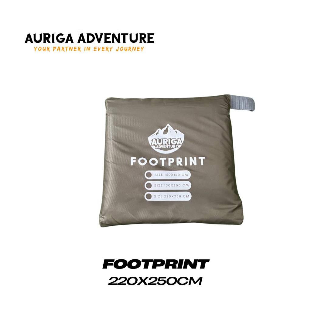 Auriga Adventure Footprint Alas Tenda 220x250cm Kapasitas 4 Terpal Tenda Tebal BORNEO NSM COMmPAS