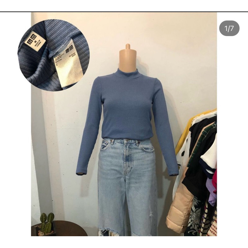 preloved kaus atasan uniqlo rib original