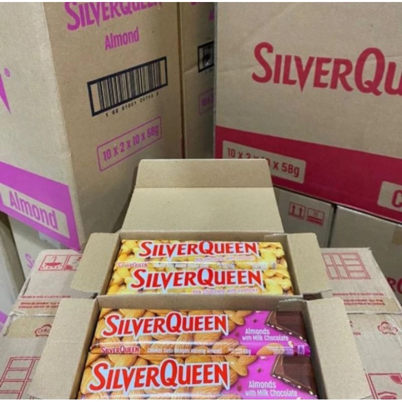 

COKLAT SILVERQUEEN ALMOND & CASHEW 55GR 1 BOX (ISI 10PCS)