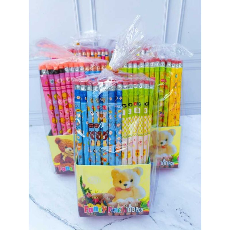 

promo 50pcs pensi karakter 2B plus penghapus