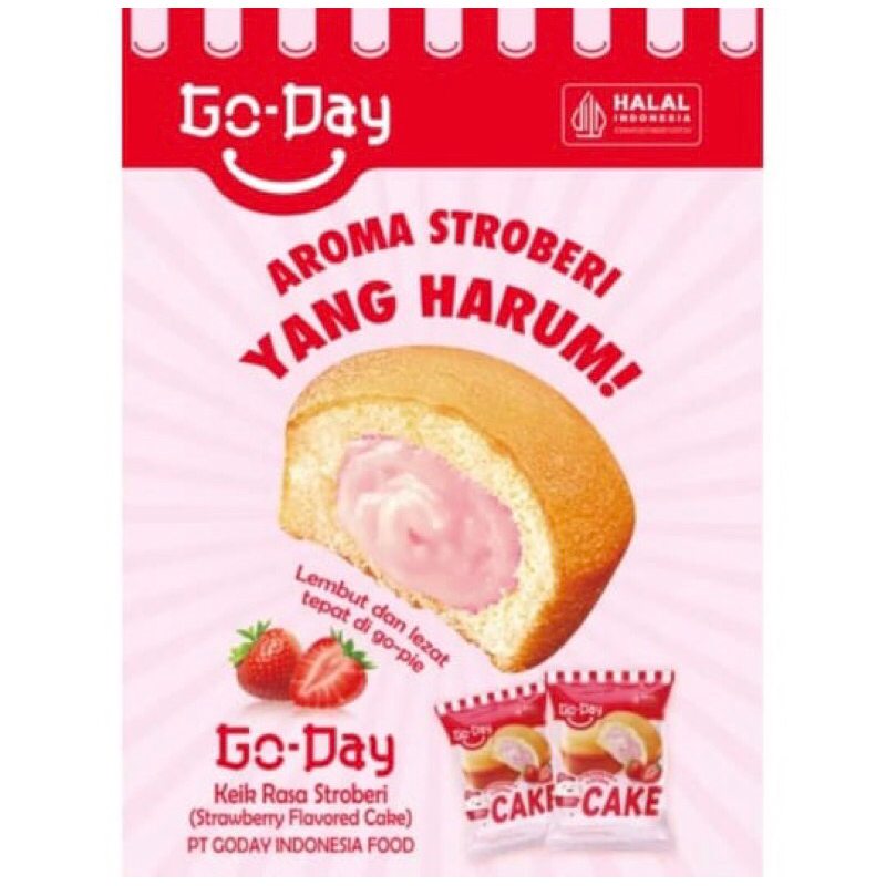 

Go-Day Strawberry Flavored Cake ( 1 Renceng isi 10 Pcs )