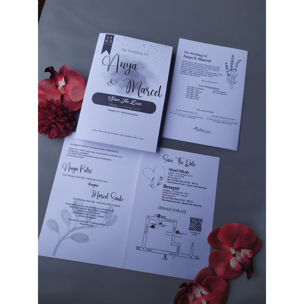 Undangan Simple Hitam Putih Murah