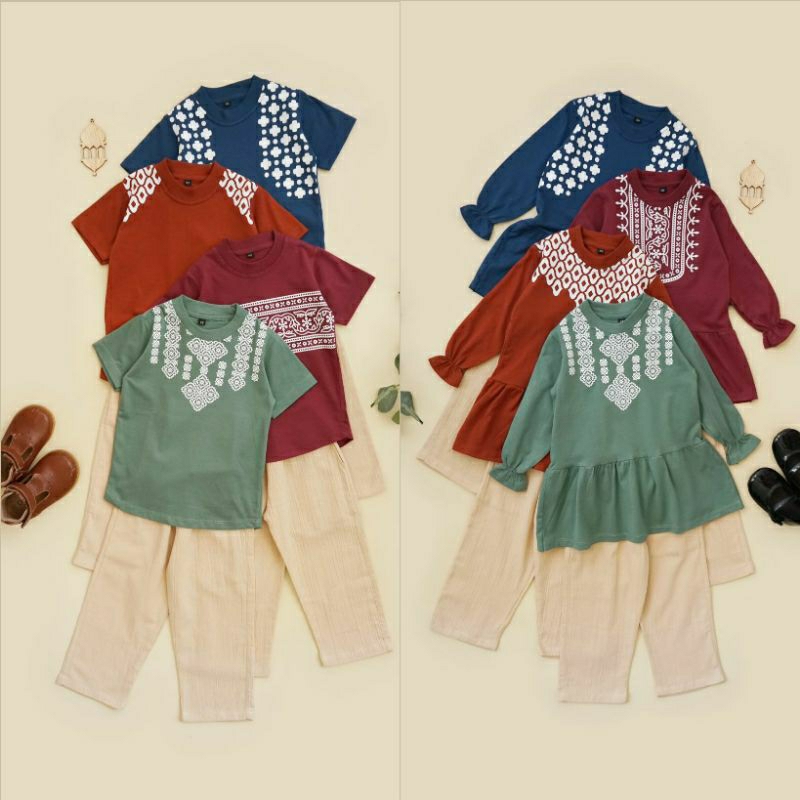 ABATA SERIES | Baju Muslim Anak Laki-laki Perempuan | Setelan Koko Anak | Setelan Tunik Anak