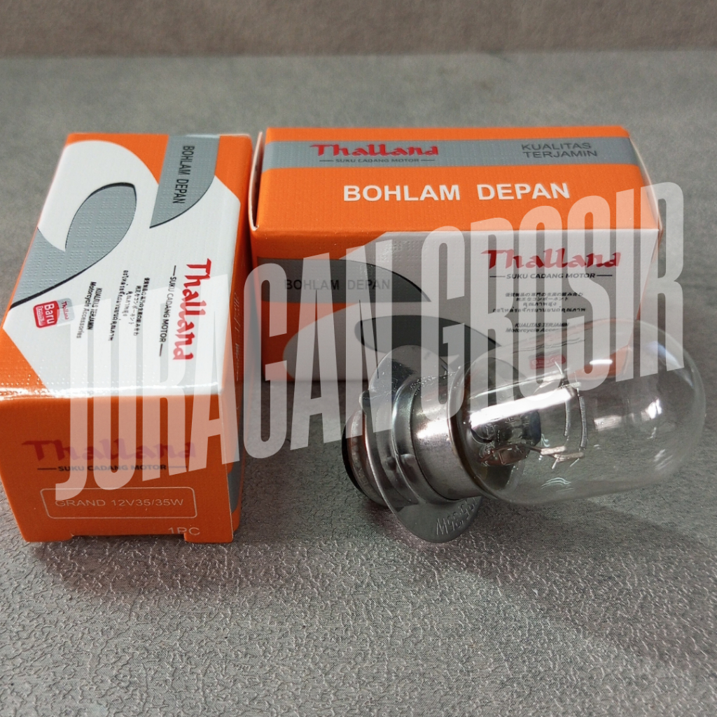 BOHLAM LAMPU DEPAN ( 1 BOX 10 PCS )  BEBEK GRAND VARIO MIO BEAT MATIC 12 35W BOHLAM KAKI 1 MOTOR BEB