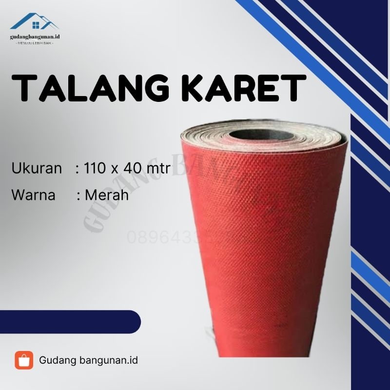 TALANG KARET AIR / KARPET TALANG / KARPET ANTI AIR MERAH UKURAN 110 X 40 MTR 1ROL