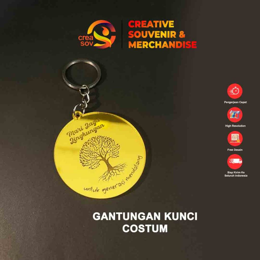 Creasov - Gantungan Kunci Akrilik Kunci Ganci Gantungan Keychain Laser Cut Souvenir Custom Costum