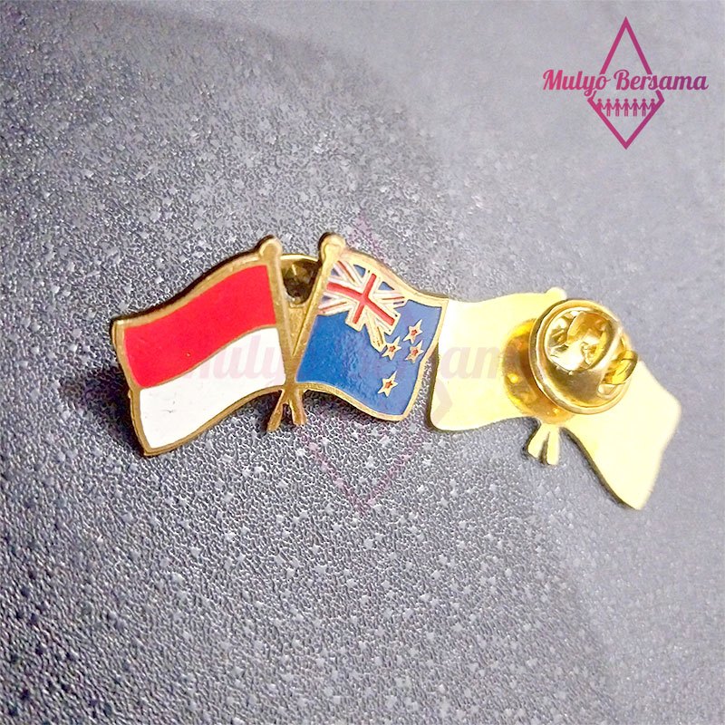 Pin Bendera Persahabatan Indonesia Australia Cross Flag Pin Indonesia Australia - Mulyo Bersama