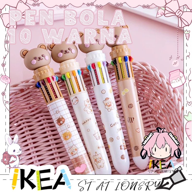 

Pulpen 10 Warna Teddy Bear Pena Warna Super Lucu Motif Beruang