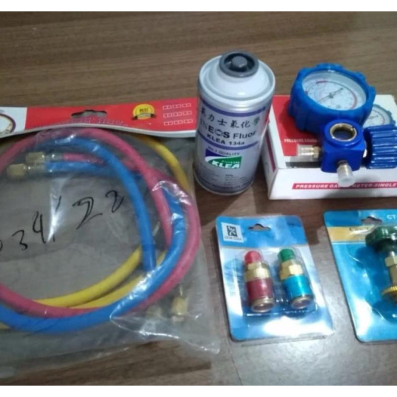 PAKET ISI FREON AC MOBIL DAN KULKAS R134A R134 SINGLE QC12 5 MACAM