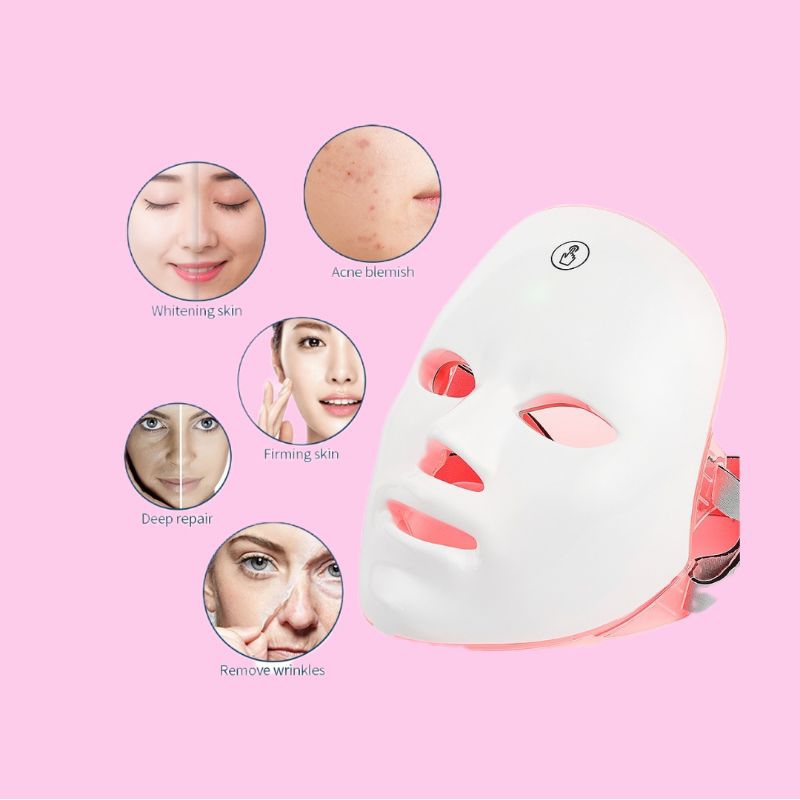PDT LED 7 WARNA TOPENG PDT FACIAL 7 COLOUR LED BEAUTY MASKER LED 7 MASKER WAJAH PDT BBGLOW