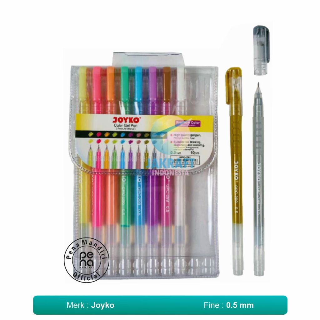 

Joyko Gpc 299 Metallic Pastel Premium Color Gel Pen Set Pulpen Warna Isi 10